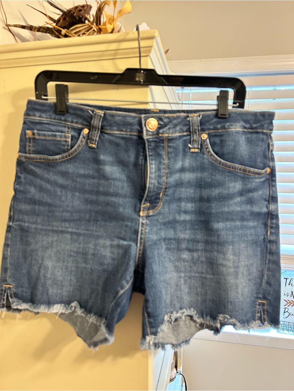 Seven Denim Frayed Hem Women’s Shorts - Blue